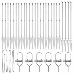 Stängselstolpe 26 pcs Grå 3,2 x 3,2 x 140 cm