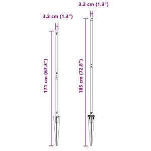 Stängselstolpe 26 pcs Grå 3,2 x 3,2 x 140 cm
