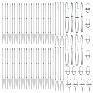 Stängselstolpe 52 pcs Grå 3,2 x 3,2 x 160 cm