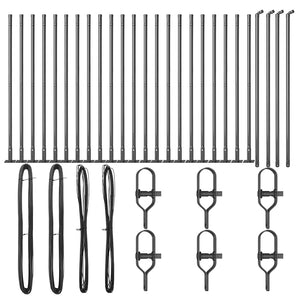 Stängselstolpe 26 pcs Grå 3,2 x 3,2 x 50 cm