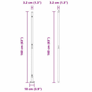 Stängselstolpe 26 pcs Grå 3,2 x 3,2 x 83,5 cm
