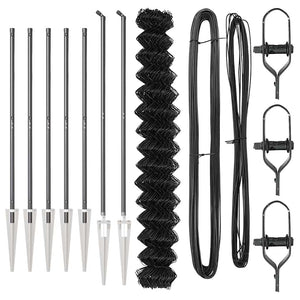 Stängselstolpe Grå 10 x 1,5 m (60 x 60 mm nät) Stål och PVC