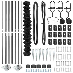 Stängselstolpe Grå 10 x 1,6 m (60 x 60 mm nät) Stål och PVC