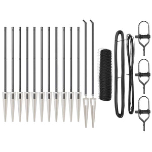 Stängselstolpe Grå 25 x 1 m (40 x 40 mm mesht) Stål och PVC