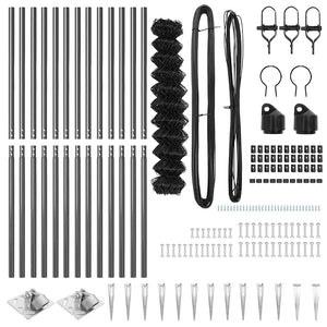 Stängselstolpe Grå 25 x 1,4 m (60 x 60 mm nät) Stål och PVC