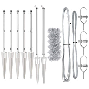 Stängselstolpe Silver 10 x 0,4 m (60 x 60 mm nät) Stål