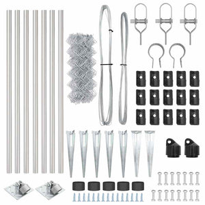 Stängselstolpe Silver 10 x 0,4 m (60 x 60 mm nät) Stål