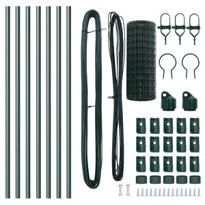 Stängsel med stolpe Grön 0,6 x 10 m Stål och PVC