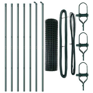 Stängsel med stolpe Grön 1,4 x 10 m Stål och PVC