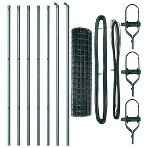 Stängsel med stolpe Grön 1 x 10 m Stål och PVC