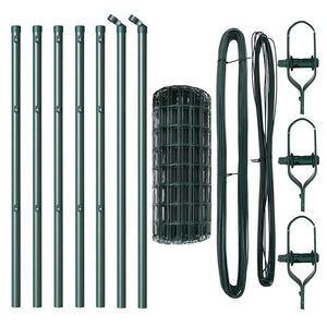 Stängsel med stolpe Grön 0,6 x 10 m Stål och PVC