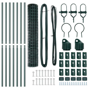 Stängsel med stolpe Grön 1,6 x 10 m Stål och PVC