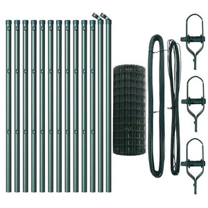 Stängsel med stolpe Grön 0,8 x 25 m Stål och PVC