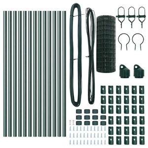 Stängsel med stolpe Grön 0,8 x 25 m Stål och PVC