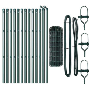 Stängsel med stolpe Grön 0,6 x 25 m Stål och PVC