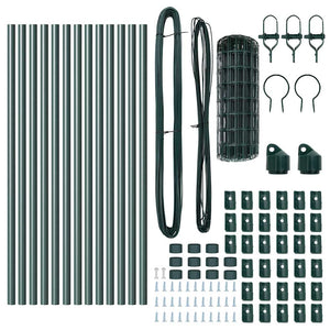 Stängsel med stolpe Grön 0,6 x 25 m Stål och PVC