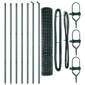 Stängsel med stolpe Grön 1,5 x 10 m Stål