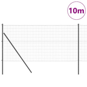 Stängsel med stolpe Grå 1 x 10 m Stål och PVC