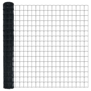 Stängsel med stolpe Grå 1,5 x 10 m Stål och PVC