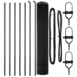 Stängsel med stolpe Grå 1,6 x 10 m Stål och PVC