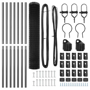 Stängsel med stolpe Grå 1,6 x 10 m Stål och PVC