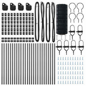 Stängsel med stolpe Grå 0,6 x 50 m Stål och PVC