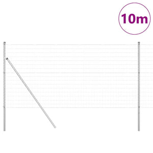 Stängsel med stolpe Silver 1 x 10 m Stål och PVC