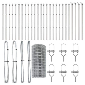 Stängsel med stolpe Silver 0,6 x 50 m Stål och PVC