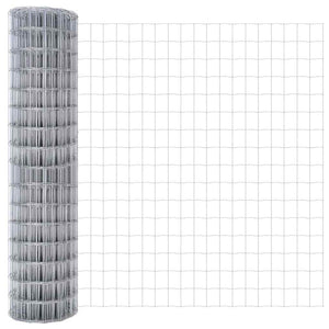 Stängsel med stolpe Silver 1 x 10 m Stål och PVC