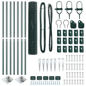 Stängsel med stolpe Grön 1,5 x 10 m Stål och PVC