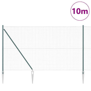 Stängsel med stolpe Grön 1,5 x 10 m Stål och PVC