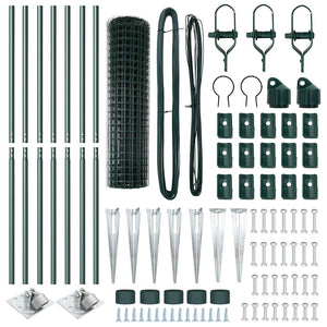 Stängsel med stolpe Grön 1,4 x 10 m Stål och PVC