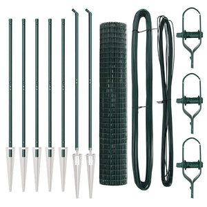 Stängsel med stolpe Grön 1,6 x 10 m Stål och PVC