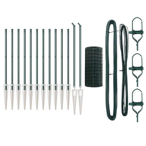 Stängsel med stolpe Grön 0,8 x 25 m Stål och PVC