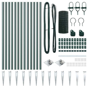 Stängsel med stolpe Grön 0,8 x 25 m Stål och PVC