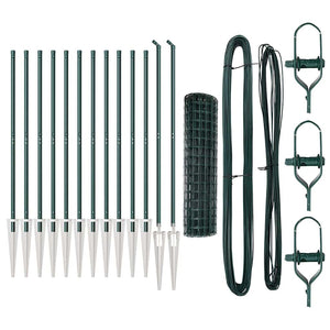 Stängsel med stolpe Grön 1,2 x 25 m Stål och PVC