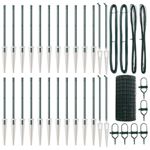 Stängsel med stolpe Grön 0,6 x 50 m Stål och PVC