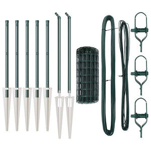 Staket med stolpar Grön 0.8 x 10 m Stål