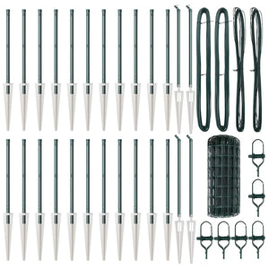 Stängsel med stolpe Grön 0,4 x 50 m Stål och PVC