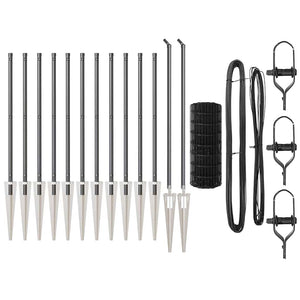 Staket med stolpar Grå 0.6 x 25 m Stål