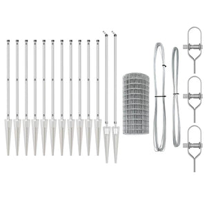 Staket med stolpar Silver 1 x 25 m Stål