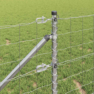 Stängsel med stolpe Silver 0,8 x 25 m Stål