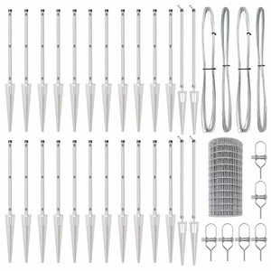 Stängsel med stolpe Silver 0,4 x 50 m Stål
