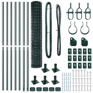 Stängsel med stolpe Grön 1,4 x 10 m Stål och PVC