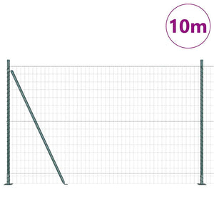Stängsel med stolpe Grön 1,4 x 10 m Stål och PVC