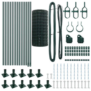 Stängsel med stolpe Grön 0,6 x 25 m Stål och PVC
