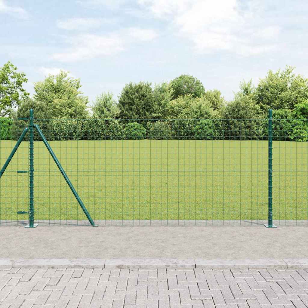 Stängsel med stolpe Grön 0,8 x 25 m Stål och PVC