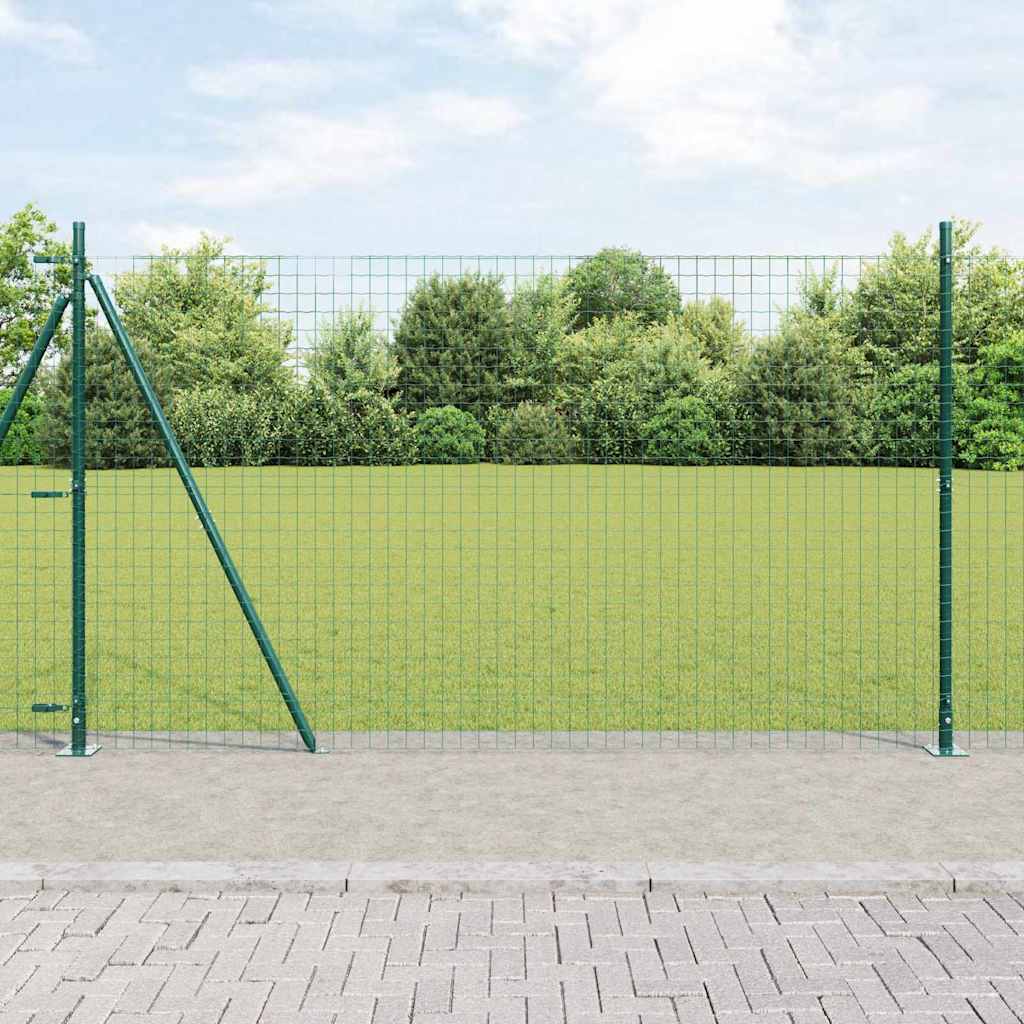 Stängsel med stolpe Grön 1,2 x 25 m Stål och PVC
