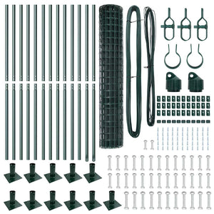 Stängsel med stolpe Grön 1,2 x 25 m Stål och PVC