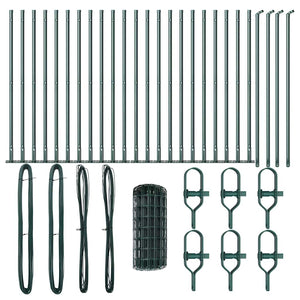 Staket med stolpar Grön 0.4 x 50 m Stål